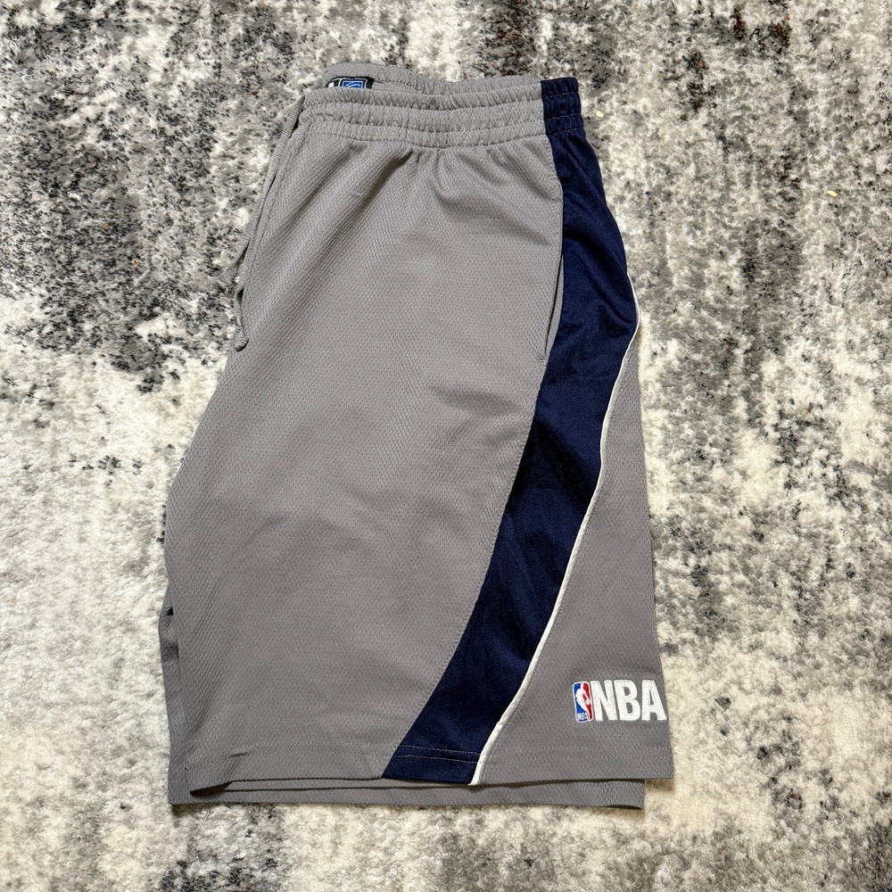 NBA Basketball Shorts Mens XL Grey Navy Blue Mesh Athletic Gym Pockets RN104648